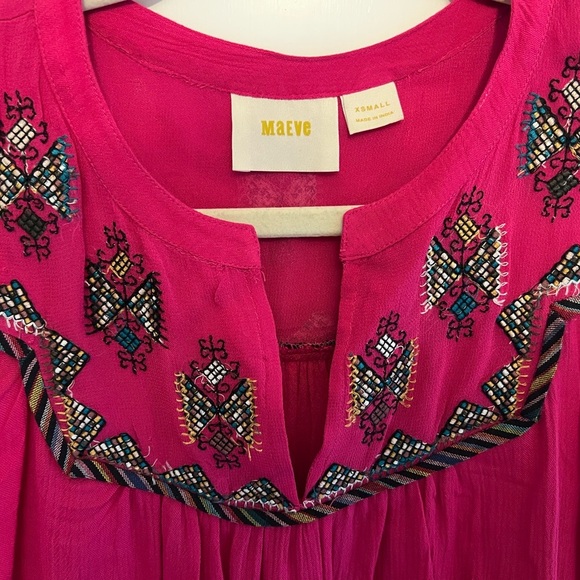 Maeve Pink Embellished Blouse with Mandarin Collar - Picture 5 of 5